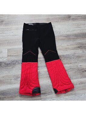 Vintage Profile Pants Mens Reg Black/Red Ski Snow pants stretch 36 (30" Inseam)